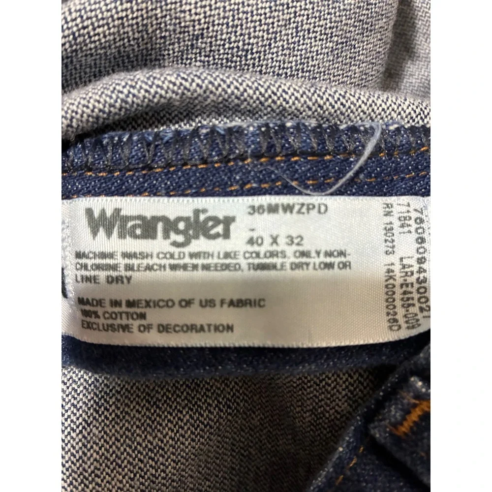 Wrangler 36MWZ Slim Fit Cowboy Cut Jeans Mens 40x32 Dark Wash Indigo Denim